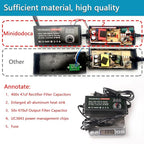 72W Power Supply Adjustable 3V ~ 24V Variable Universal Switching AC/DC Adapter Minidodoca AC to DC Converter with LED Voltage Display and 16 Tips, for 3V to 24V Household Electronics - 3000mA Max