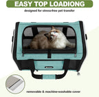 GAPZER Cat Carrier 18"x11"x11" TSA Approved Ventilated Top Open Softsided Pet Air Travel Bag, Small Animal Basic Crate Shih Tzu Dog Kennel Carry Case, 4-Mesh-Side Kitty Carry on up to 20lbs Teal