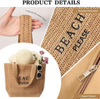 Tavaleu Straw Beach Bags for Women, Large Beach Bag Summer Woven Tote Bag Travel Shoulder Handbags for Holiday