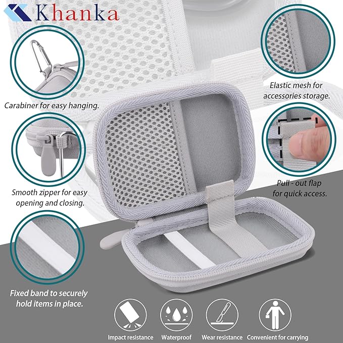 khanka for Anker Nano Power Bank Ultra-Slim 5,000Mah & Maggo Power Bank 10K Case,Compatible with Anker A1665/A1664 Slim Magnetic Charger,Protective Carrying Case Only (White)