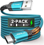 JSAUX USB C Cable [2-Pack 10ft], USB A to USB Cord Fast Charging for iPhone 17 Air, iPhone 17, iPhone 17 Pro, iPhone 17 Pro Max, iPhone 16/iPhone 15 Series, Samsung S20 S10, Note 20 10, Car Play-Green