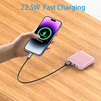 ummz Portable Charger with Built-in Cable,12000mAh 22.5W Fast Charging Small Power Bank,USB C Input/Output with Smart LED Display,External Battery Pack for iPhone,Tablet,Samsung
