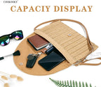 COOKOOKY Straw Clutch Handbag Summer Beach Straw Purse for Women woven Envelope Bag | Straw, Summer, Beach, woven, Straw, Summer