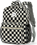 STEAMEDBUN Corduroy Kids Backpack for Boys Girls 3-8, Boys Backpack for Elementary Kindergarten - Checkered