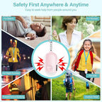 Hion Personal Safety Alarm for Women, Rechargeable 130dB Self Defense Alarm Keychain with LED Flashlight, Emergency Safe Sound Security for Children Elderly College Girls Men, Pink