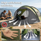 Camping Tent, Pop Up Instant Tent for 2-3 Person, Sets Up in Just Seconds, Waterproof Durable Tent with Carry Bag for Camping Hiking Outdoor