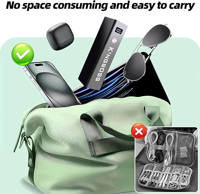 Kingboss 15000mAh LiFePO4 Power Bank, Small Portable Charger with Digital Display, 22.5W PD & USB-C Fast Charging, Dual Input/Output Backup Battery for Phone Travel Backup, Tablet, Watches, Headphone
