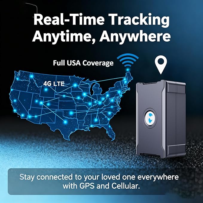 4G GPS Tracker for Vehicles Car Kids, Car Tracker Device Hidden Tracking Devices for Cars Hidden 10S Update Strong Magnetic Long Battery Life (Tracker 1 Year Subscription Incl.)