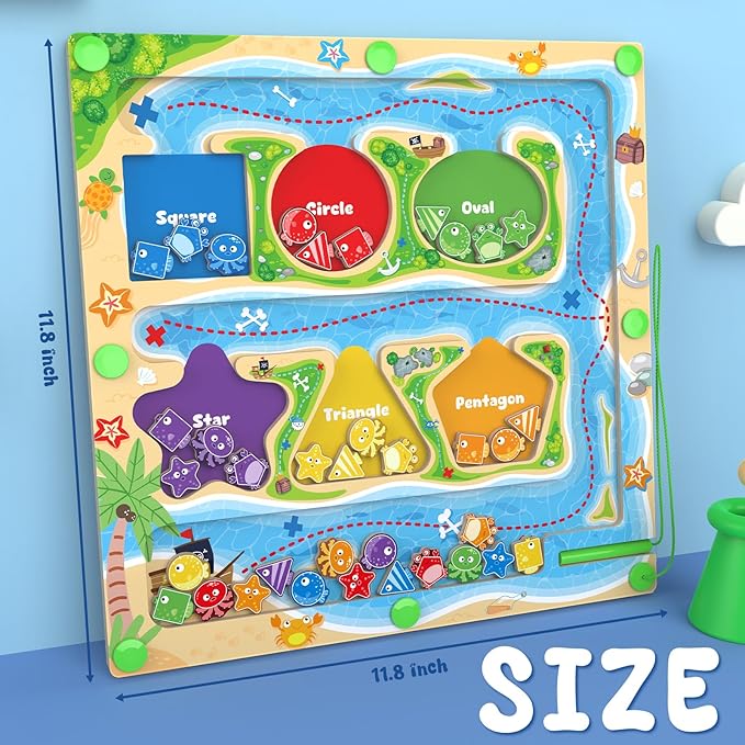 MTYOKILN Magnetic Color & Shape Maze - Montessori Toys for 3 4 5 Year Old, Color and Shape Sorting Toy, Montessori Toys for Kids Boys Girls Gifts Ages3+, Preschool Learning Activities