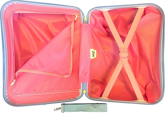 Fast Forward Bluey Girls Ride-On 18" Suitcase for Kids/Tow-Along Toddler Carry-On Luggage with Wheels