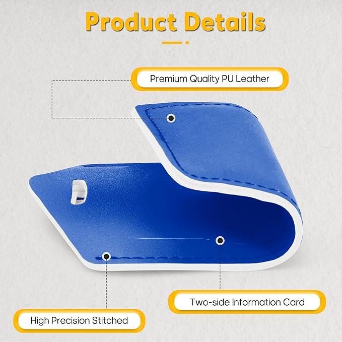 Travelambo 16 Pack Luggage Tags for Suitcases Privacy Protection Bag Tags Faux Leather Travel Accessories Essential, Fresh Blue