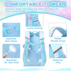 PIG PIG GIRL Kids Backpack for Girls - School Bags for Middle School Students - Book Bag for Elementary Primary - Blue