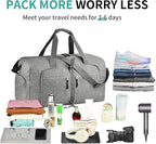 Dimayar 40L Travel Duffle Bag - Foldable Duffel Bag with Shoes Compartment - Overnight Bags Waterproof & Tear Resistant(Gray)