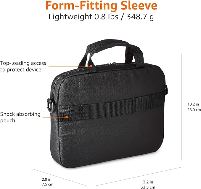 Amazon Basics Laptop Carrying Case with Adjustable Shoulder Strap, 11.6 in, Black, 10-Pack