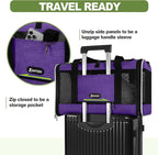 GAPZER Per Carrier for Cat 18x11x11 Inch FAA Complaint, Kitten Taxi Top Load Soft Cloth Bag, Small Animal Portable in Cabin Crate Shih Tzu Dog Kennel Carry Case, 4-Sided-Ventilated Kitty Purse Purple
