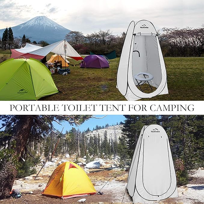 Your Choice Pop Up Privacy Tent, 3.9x3.9x6.2FT Portable Shower Tent for Camping, Waterproof Outdoor Changing Room with Carry Bag for Beach Hiking RV Fishing | Portable, for Camping, Beach, Hiking, with Carry Bag, Quick Setup