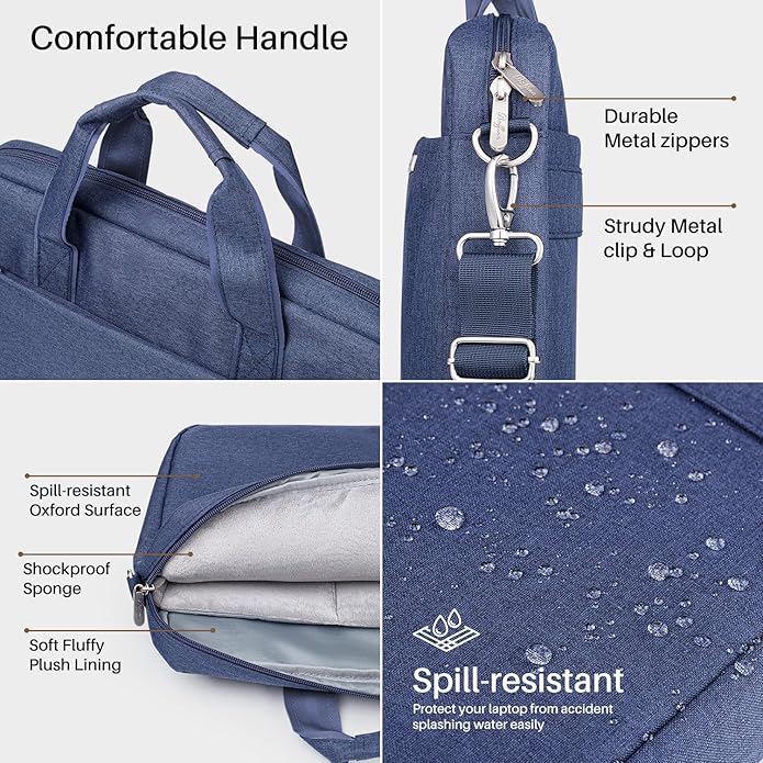 BAFFINA Laptop Shoulder Bag 15.6 16 17.3 Inch for Men Women,Waterproof Computer Carrying Case Messenger Bag Briefcase Work