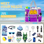SRISE Mesh Beach Bag - Large Beach Tote Bag for Family Beach Bag for Toys & Vacation Essentials