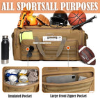 130L Extra Large Duffle Bag for Men, Heavy Duty Duffle Bag for Travel, Large Sports Gym Equipment Bag for Hockey Football Soccer Baseball Basketball & Team training, 130L, Brown