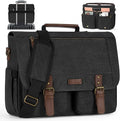RAINSMORE Messenger Bag for Men 15.6-17.3 Inch Laptop Bag Water-resistant Canvas Briefcase Computer Satchel for Work College