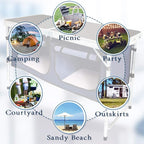 CampLand Outdoor Folding Table Aluminum Lightweight Height Adjustable with Storage Organizer for BBQ, Party, Camping
