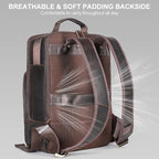 TIDING Full Grain Leather Laptop Backpack for Men, Vintage 15.6 Inch Computer Work Bag College Business Casual Daypack