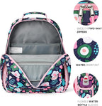 mibasies Kids Backpack for Girls: Girls Backpack 5-8 - Kindergarten Elementary School Bookbag for Girl - Pulan Flower Pink