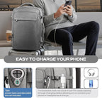 Travel Laptop Backpack, Extra Large 40L-50L Backpack, Laptop Backpack for Men, Water Resistant TSA Airline Approved Business Work 17.3 Computer Bag, Grey