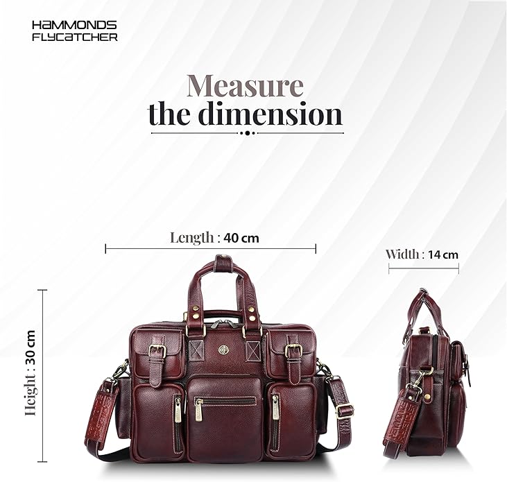 HAMMONDS FLYCATCHER Genuine Leather Laptop Bag for Men, Padded 15.6" Laptop Sleeve, Leather Messenger Bag for Men Briefcases