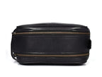 10" Premium Leather Toiletry Travel Pouch With Waterproof Lining | King-Size Handcrafted Vintage Dopp Kit By Aaron Leather Goods (Carob)