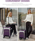 LOVEVOOK Carry On Luggage 22x14x9 Airline Approved, 20 Inch Softside Suitcases with Wheels, Lightweight Spinner Carry on Suitcase with TSA Lock, Water-Resistant Large Capacity Luggage for Travel