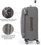 Travelpro Platinum Elite Softside Expandable Checked Luggage, 8 Wheel Spinner Large Suitcase, TSA Lock, Men and Women, Vintage Grey, Checked Large 29-Inch