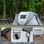 Pop Up Camping Tent, 2/4/6 Person Instant Tent Waterproof PU4500mm, Spacious Ventilated Camping Tent with Front Porch, Quick Setup Lightweight Portable for Outdoor Camping Hiking Beach