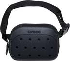 Crocs Classic Belt Waist Bag, Customizable Fanny Pack, Personalize with Jibbitz Charms, Black, One Size