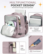 Travel Backpack Carry On Flight Aapproved Personal Item Travel Bag Mochila De Viaje Travel Backpack For Men Spirit Airlines Personal Item Bag 18x14x8 Carry On Backpack For Airplanes Lotus Root Pink