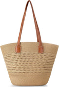 Trifabricy Beach Bags for Women, Large Beach Bag, Woven Straw Tote Bags Waterproof, Weaving Swim Shopping Travel Bag