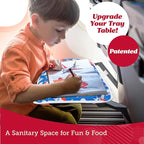 Lusso Gear Kids Airplane Tray Table Cover - Storage Pockets for Toddler Toys & Snacks - Kids Travel Essentials & Organizer - Portable Fit for Most Airplane Trays - Dinos