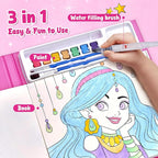 JoyCat Paint with Water Coloring Books for Toddlers, Watercolor Painting Sets for Kids Ages 3-5 4-8, Arts and Crafts Drawing Activities Toy Birthday Gifts for Boys Girls (Makeup & Manicures)