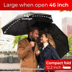 TUMELLA Inverted Windproof Umbrella, Large, Strong, Light, Portable, Automatic Reverse Folding Rain Umbrella, Durable Premium Grip, Fits Car & Backpack