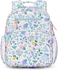 mibasies Kids Backpack for Girls: Girls Backpack 5-8 - Kindergarten Elementary School Bookbag for Girl - Floral Sky Blue