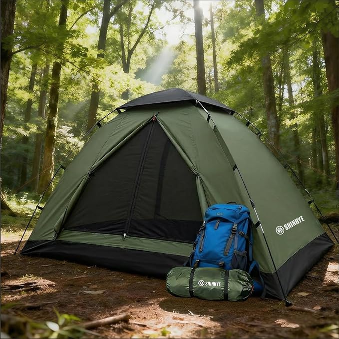 Backpacking Tent for Camping 1-5 Person Hiking Ultralight Tent for Waterproof Windproof Outdoor Two Doors Tents Easy Quick Setup Lightweight Instant Tents
