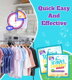 TidyFriend Sink Travel Laundry Detergent 10 ml, 32 Pack Effective Travel Detergent Packets for Sink Washing, Lightweight Must Haves Laundry Essentials