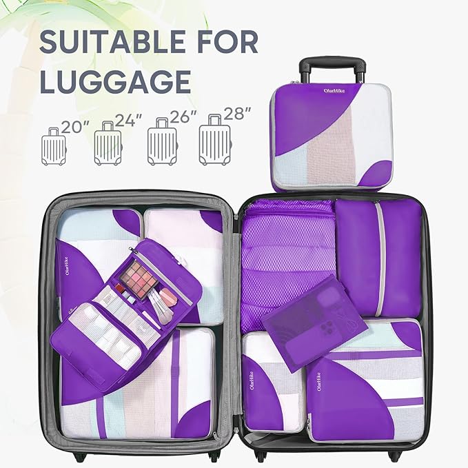 10 Set Packing Cubes for Travel, Gifts for Women Mom,Anti-Tearing Suitcase Organizer,OlarHike Vacation Essentials & Accessories for Cruise Ship