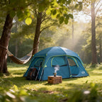 CAMPROS CP Upgraded 6/8 Person Camping Tents, Waterproof Windproof Family Tent with Larger Mesh Windows & Door, Double Layer, Easy Set Up, All-Season Dome Tent with Top Rainfly & Carry Bag