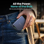 5K Magnetic Power Bank, Blue, Qi2 Certified 15W Wireless Charger, LCD Display, Ultra-Slim Solid-State Battery Pack for iPhone 17/16, Lightweight Travel, Everyday Use USB-C Portable Charger
