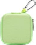 insco Mini-Portable Hard Shell Square Earbuds Case for Apple EarPods/Samsung Galaxy Wired/Wireless Earbuds, Cell Phone Accessories Organizer with Carabiner for Earphones (1, Green)