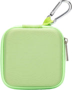 insco Mini-Portable Hard Shell Square Earbuds Case for Apple EarPods/Samsung Galaxy Wired/Wireless Earbuds, Cell Phone Accessories Organizer with Carabiner for Earphones (1, Green)