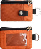 CHENSPRX Minimalist RFID Blocking Small Wallet with ID Window,WaterResistant Zip Id Case Wallet with Lanyard Keychain for Cards,Cash,Travel,Women,Men