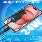 【Apple MFi Certified】iPhone 17 Car Charger Fast Charging, Caiinei 4.8A USB Power Cigarette Lighter USB C Car Charger + 6FT Type C Coiled Cord for iPhone 17/17 Air/17 Pro Max/16/15/Galaxy S25/S24/Pixel
