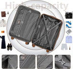 6 Piece Luggage Sets with Bags, Lightweight Expandable Checked Luggage Sets, Hardshell ABS Spinner Wheels Carry on Suitcase with TSA Lock, for Travel, Women Men (Nayy Blue, 18/20/24/28inch+2bags)